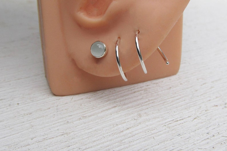 Custom Triple Piercing Earrings Hoops for Three Holes Etsy