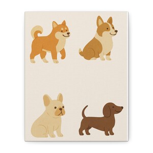 Adorable Dog Canvas Art, Pet Lover Wall Decor, Cute Animal Prints, Gift for Dog Owners, Nursery or Kids Room Decoration
