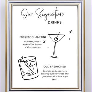Signature Drink Sign Template