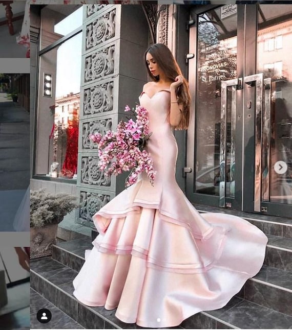 jovani blush pink mermaid dress Jovani 52671 Beaded Mermaid Prom Dress LIGHT-BLUE / 12
