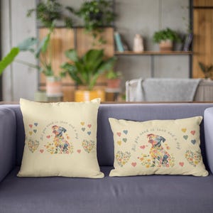 Dog Love Floral Pillow: Pet Lover Home Decor