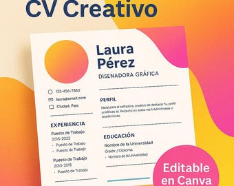 Plantilla de Creativo en Español - Colorida y Professional (Canva + PDF)
