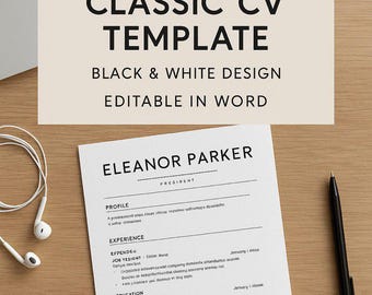 Lebenslauf Vorlage - Klassischer Stil | Bearbeitbarer Lebenslauf | PDF-Download