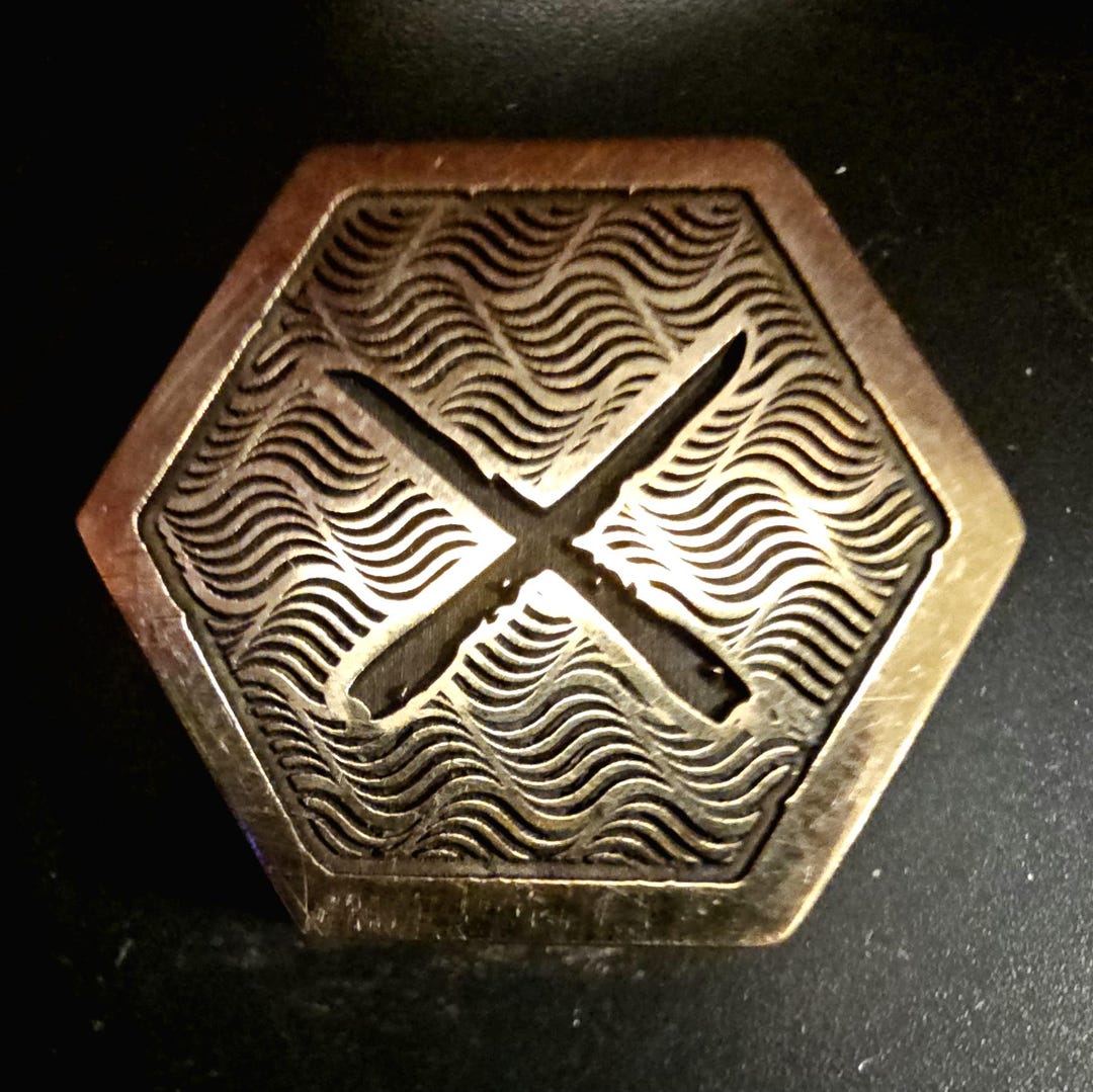 Hexagon Rune Dagaz & Gebo Rune Talisman | Hexagonal Brass Pocket Amulet ...