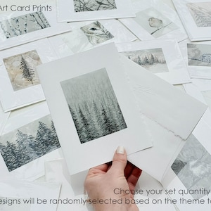 Jeu de cartes d'art 5 x 7" Cartes de voeux Jeu de cartes de Noël Art de l'arbre de la Colombie-Britannique Impression d'art Forêt enneigée Carte vierge - Cartes nature 5 x 7