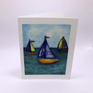 Segelboote Karte, Aquarell Kunst, mit Umschlägen, zur Ermutigung, Hoffnung, jubeln, Unterstützung, Geschenke für Ihn