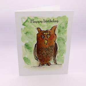 Hope Your Birthday is a Hoot, Geburtstagskarte mit Eule, Lustige Karte für Sie oder Ihn, Waldtiere, Unikat