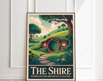 Middle Earth Art Print: Retro Shire Travel Poster