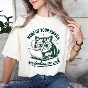 None Of Your Emails Are Finding Me Well PNG  Vintage Funny Cat Shirt Design  Sarcastic Office Humor  Retro Grumpy Cat Sublimation Gift