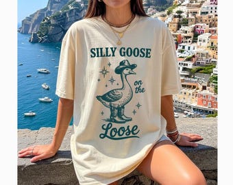 Chemise PNG Silly Goose on the Loose Cowboy Goose Design drôle d'oie Humour adulte PNG Silly Goose SVG pour Cricut Western Tee