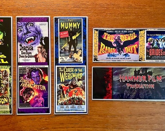 Handmade Bookmarks Hammer Horror Film Classics