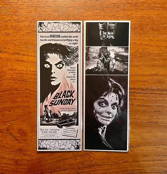 BLACK SUNDAY Handmade Bookmarks 1960s Horror Cult Classic Mask of Satan