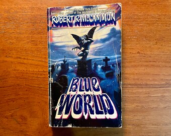 Vintage Horror Book Blue World by Robert McCammon 1990 First Edition Paperback Short Story Collection