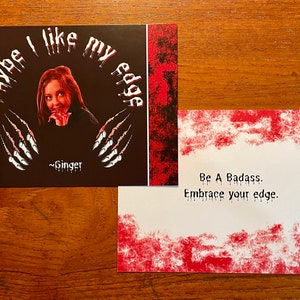 GINGER SNAPS Carte de voeux faite main Cartes d'horreur humoristiques Toutes les occasions Encouragement