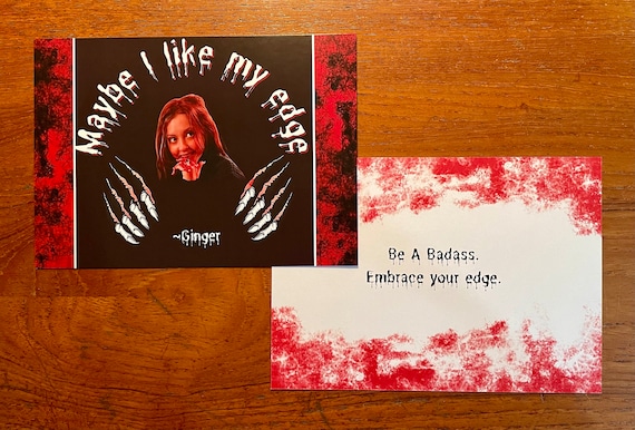 GINGER SNAPS Handmade Greeting Card Humorous Horror Cards All Occasion Encouragement