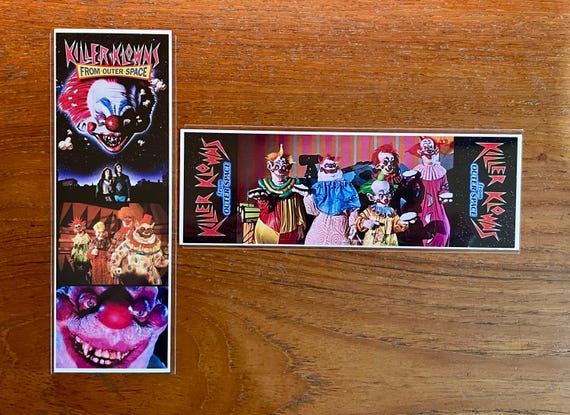 KILLER KLOWNS from Outer Space Handmade Bookmarks 80s Horror Film Cult Classic