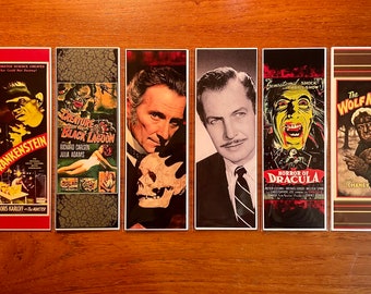 Handmade Bookmarks Vintage Horror Icons Series 1 Vincent Price Frankenstein Wolf Man