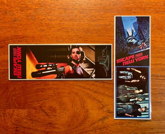 ESCAPE from NEW YORK Handmade Bookmarks John Carpenter Film Cult Classic