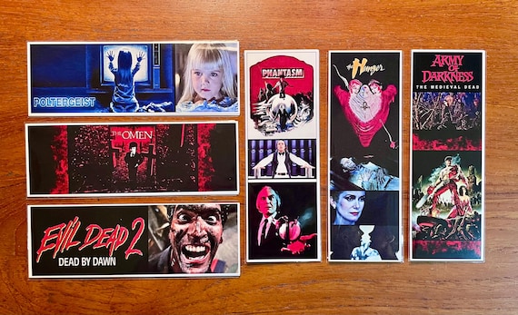 Handmade Bookmarks 70s & 80s Cult Classic Horror Movies Series Phantasm Evil Dead II The Omen Poltergeist