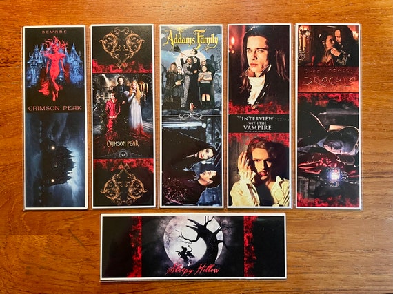 Handmade Bookmarks Gothic Film Greats Series 1 Dracula Addams Family Sleepy Hollow