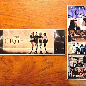 May include: A collage of images from the movie "The Craft". The top image shows four women in black dresses with their arms raised. The second image shows two women looking at each other. The third image shows a group of people in a room. The fourth image shows a group of women standing together. The bottom image shows a group of people sitting at a table.