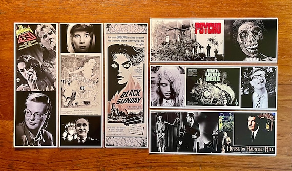 Handmade Bookmarks Vintage 50s & 60s Classic Horror Films Psycho Night of the Living Dead Carnival of Souls