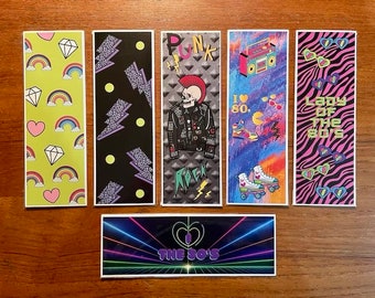 I Love The 80's Handmade Bookmarks Series 1 Retro Pop Art