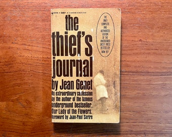 Vintage Pop Culture Book The Thief's Journal by Jean Genet 1965 Edition Paperback
