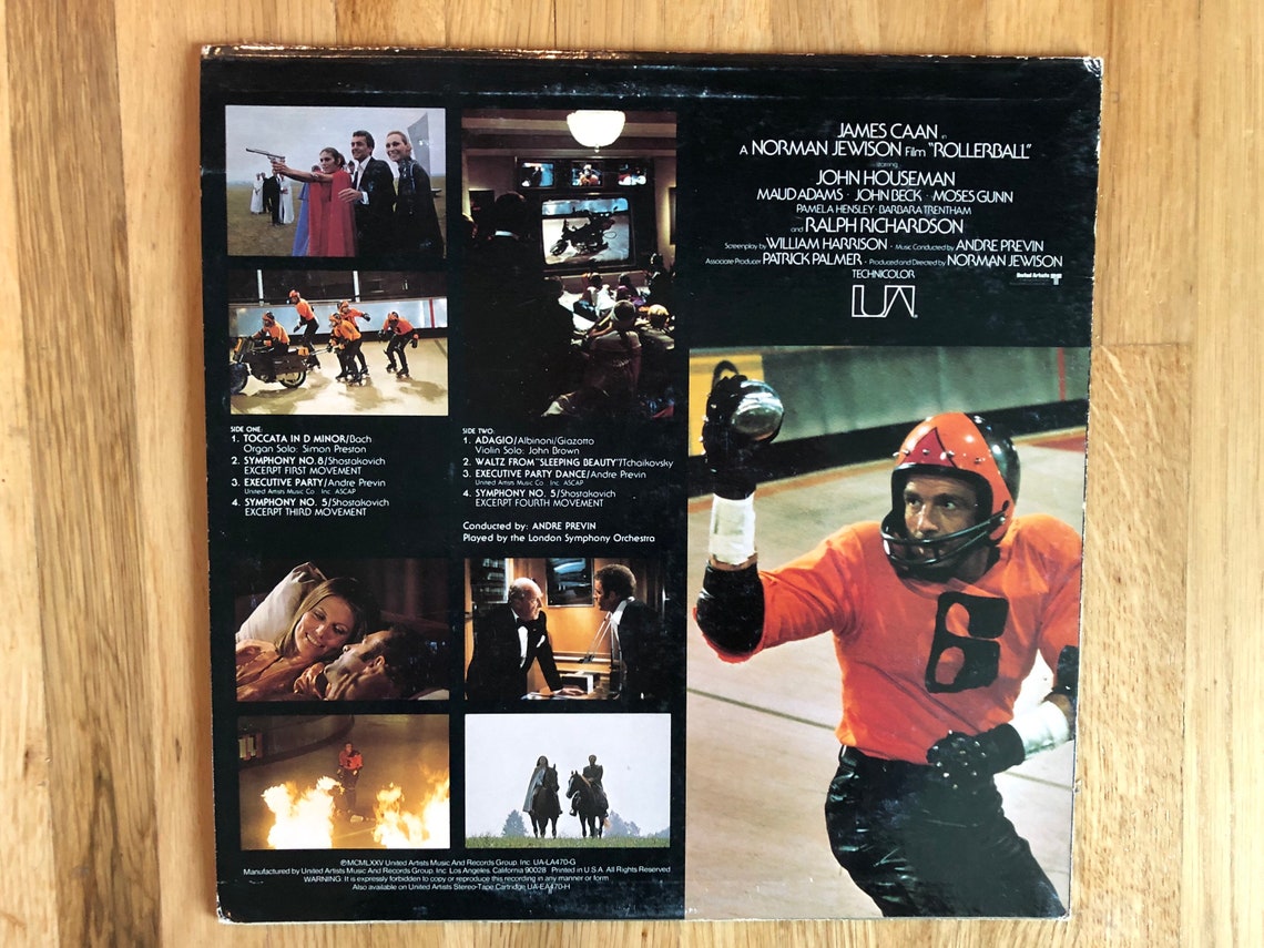 Rollerball Original Soundtrack LP 1975 Thriller Classic Vinyl Etsy