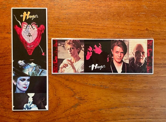 THE HUNGER Handmade Bookmarks 80s Vampire Erotic Film Classic