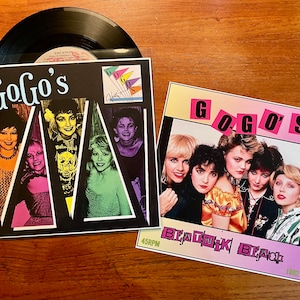 The Go-Go&#39;s - Vacation 7&quot; 45 RPM Single 1981 Vinyl Record w/Custom Sleeve Girl Group Belinda Carlisle