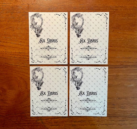 Ex Libris Bookplate Sticker VICTORIAN RIBBONS Sketchbook Label Junk Journaling Personal Library