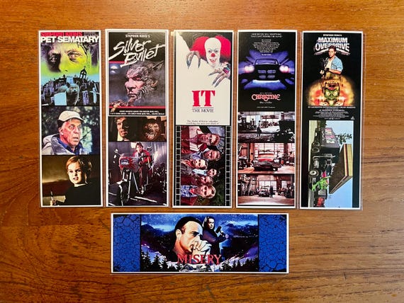 STEPHEN KING Film Adaptations Handmade Bookmarks Series 1 IT Misery Pet Sematary Silver Bullet Christine