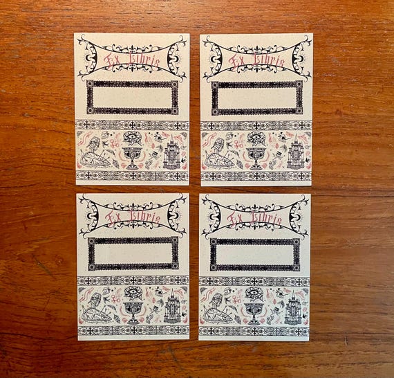 Ex Libris Bookplate Sticker MEDIEVAL MORI Sketchbook Label Junk Journaling Personal Library