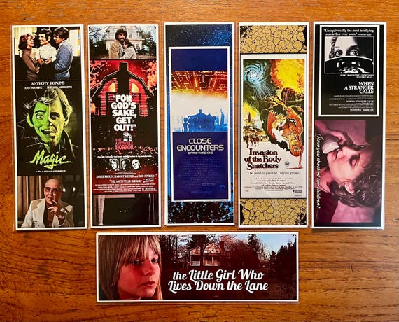 1970s FILM FAVORITES Handmade Bookmarks Series Amityville Horror Magic Body Snatchers Close Encounters