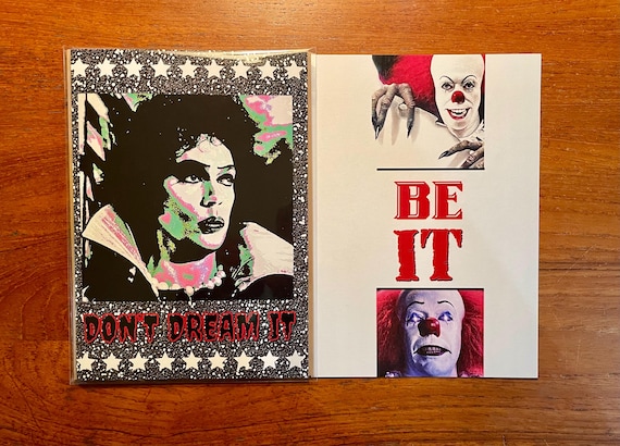 TIM CURRY Don't Dream It - Be It Handmade Greeting Card Humorous Horror Cards All Occasion Encouragement