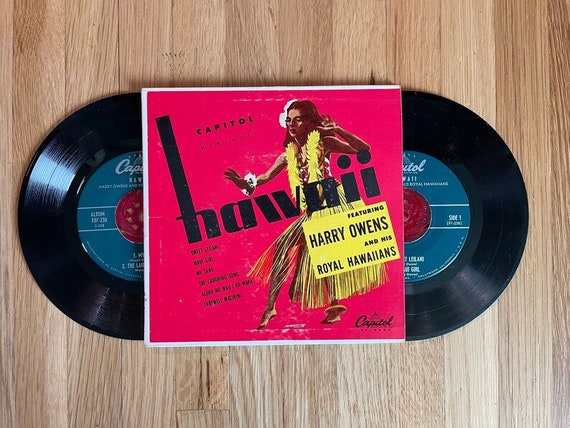 Hawaii - Harry Owens and His Royal Hawaiians Double 7" 45RPM 6 Track EP Vinyl Record Set 1950 Jazz Cocktail