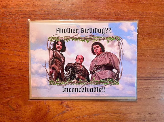 THE PRINCESS BRIDE Handmade Birthday Card Humorous Cards 80s Classics