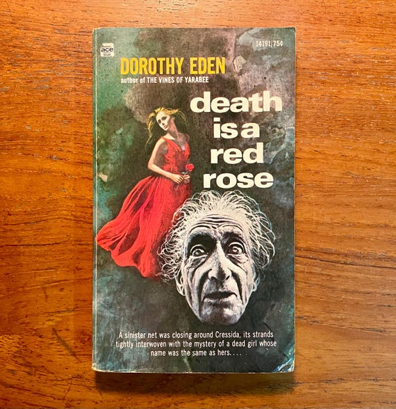 Vintage Gothic Romance Book Death is a Red Rose by Dorothy Eden 1970 Paperback