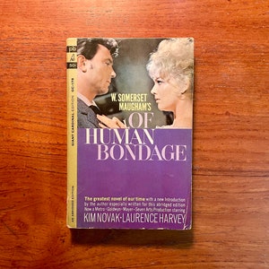 Vintage Pop Culture Book Of Human Bondage by W. Somerset Maugham 1963 Movie Tie-In Edition Paperback