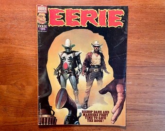 Vintage Horror Comic Book Eerie Magazine #85 Aug 1977 Bishop Dane & Manners Warren Ken Kelly Cover