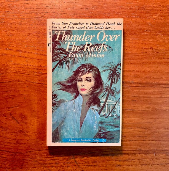 Vintage Gothic Romance Book Thunder Over the Reefs by Paula Minton 1967 Paperback