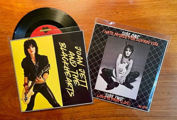 Joan Jett & The Blackhearts - I Hate Myself For Loving You 7" 45 RPM Single 1988 Vinyl Record w/Custom Sleeve