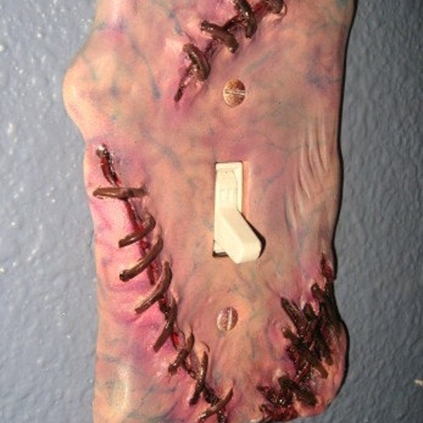 Sculpted Switchplate ZOMBISWITCH Horror Halloween Zombie Gore Art Home Décor