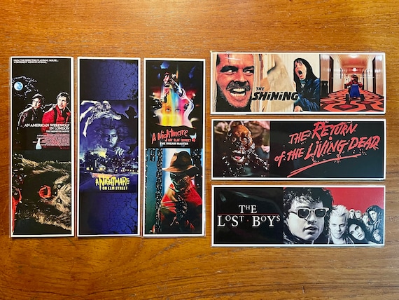 Handmade Bookmarks 80's Horror Film Classics Lost Boys The Shining Nightmare on Elm Street