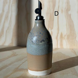 olive oil bottle, syrup dispenser, handmade oil cruet peach bliss 13oz (D)