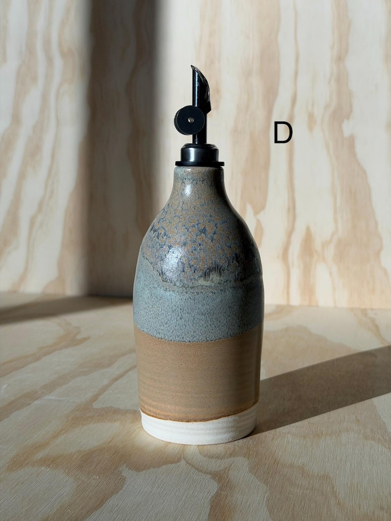 olive oil bottle, syrup dispenser, handmade oil cruet peach bliss 13oz (D)
