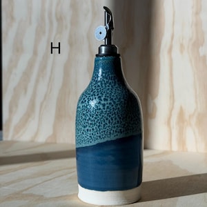 olive oil bottle, syrup dispenser, handmade oil cruet cenote mix 13oz (H)