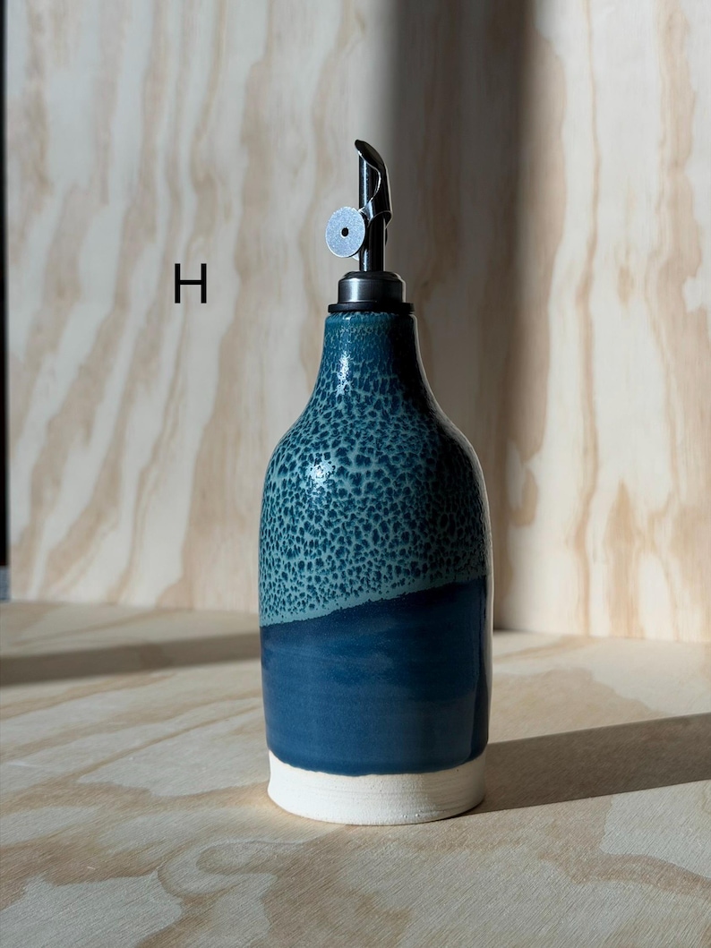 olive oil bottle, syrup dispenser, handmade oil cruet cenote mix 13oz (H)