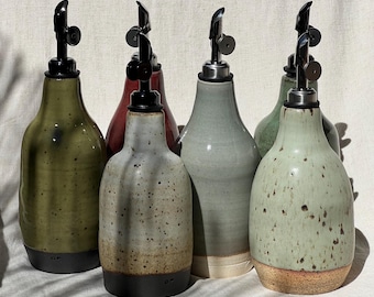 olive oil bottle, syrup dispenser, handmade oil cruet